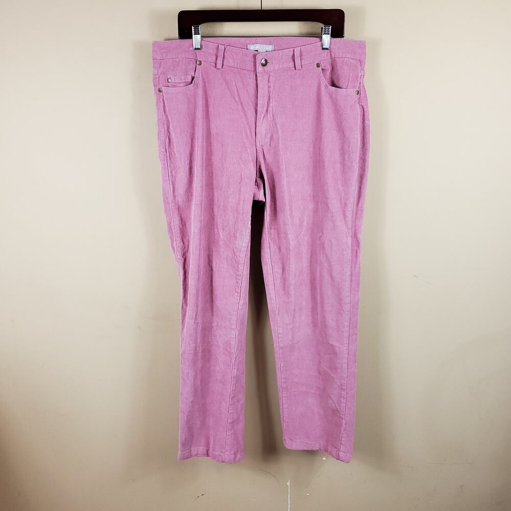 Woman Within Pink Corduroy Straight Leg Pants Size 16W